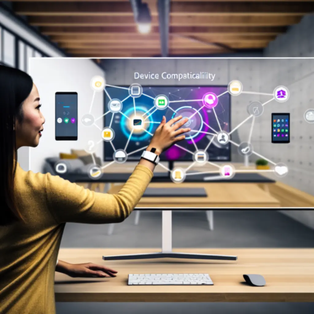 Schemat ekosystemu urządzeń smart połączonych w jednym środowisku