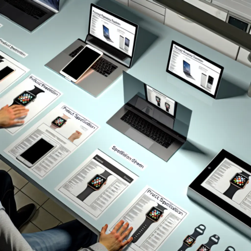 Porównanie kilku urządzeń smart i wearables na biurku roboczym